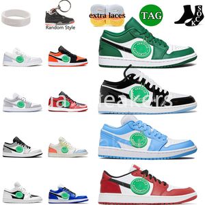 Jumpman 1 Low Hommes Femmes Chaussures de course OG 1S basketball Concord White Wolf Grey Unc Black Phantom Panda Paris Lows Pine Green Chicago Reverse Bred Blue Toe Sneakers