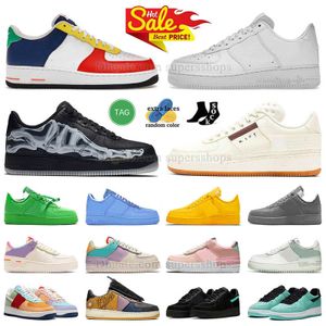 Air Force Airforce 1 Low One Hommes Femmes Des Chaussures de course Hoops N354 MCA Baskets Skeleton Shadow Beige UV REACTIVE Noir Blanc Scarpe de sport shoes