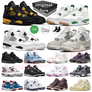 Jumpman 4 Men Basketball shoes retro Air Jordan 4s Jordan4s Military Black Cat J4 Bred UNC University Blue Oreo White Women Pure Royalty Medium Olive Sport Sneakers Eur 36-47