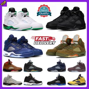 Jumpman 5 5s Chaussures de basket-ball pour hommes Black Cat Archaeo Brown Lucky Green Olive Midnight Navy Plaid Aqua UNC Oreo Dusk Burgundy Sail Femmes Hommes Baskets Baskets de sport