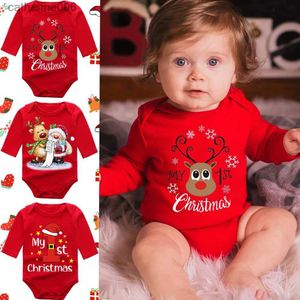 Jumpsuits Infant Newborn My First Christmas Rompers Baby Boys Girls Bodysuit Born Crawling Long Sleeve Jumpsuits Festival Party GiftsL231101