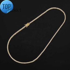 Juncheng 2mm Gra Vvs Moissanite S925 925 Argent Sterling 10k 14k Plaqué Or Chaîne Collier De Tennis pour Hommes Femmes En Gros TZAM