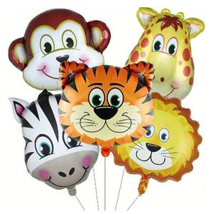 Jungle Safari Animaux Tête Feuille Ballons Tigre Zèbre Girafe Lion Singe Fête D'anniversaire Décorations Fournitures Baby Shower GC2286