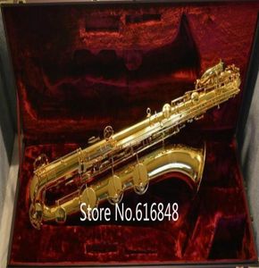 Jupiter JBS1000 Baritone Saxophone Corps Gold Laquer de surface Instruments E SAX FLAT AVEC CASE DE TOUVAS EN BOUCHE1443584