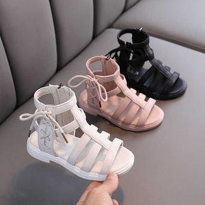 JY208 niñas 2020 nueva moda niña princesa zapatos verano niños grandes sandalias con cremallera superior 0202