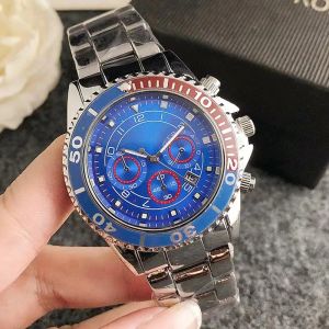 K 2024 Montres-bracelets de créateurs pour hommes de grande qualité Trois yeux avec boîte Aaa 5 couleurs Cadran masculin 41mm Montres à quartz en acier inoxydable No336