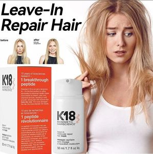 K18 50ml, mascarilla para el cabello de reparación molecular sin enjuague, restauración de daños, reparación profunda del cabello suave, cuidado del cabello