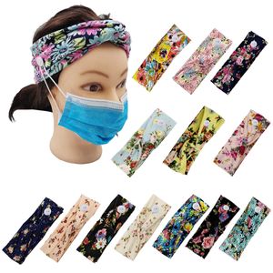 K3 venda quente adulto feminino impresso algodão cruz botão bandana anti estrangulador máscara faixa de cabelo yoga faixa de cabelo