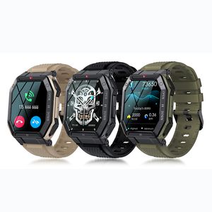 Reloj inteligente militar K55 para hombres, 1,85 pulgadas, llamada Bluetooth, 350mAh, 24H, Monitor saludable, reloj inteligente resistente al agua IP68 para exteriores