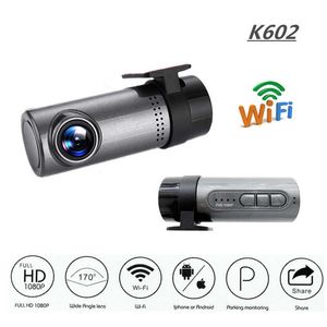 K602 1080p Caméra de voiture Wdr Pas d'écran Wifi Enregistreur de conduite Vision nocturne Voiture Dvr Dash Cam Android / ios Contrôle Enregistrement en boucle Nouveau Arrive Car