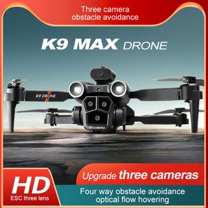 K9 Max HD ESC 3 caméra Mini Drone professionnel flux optique planant Dron quatre côtés évitement d'obstacles quadrirotor RC jouet Drones cadeaux