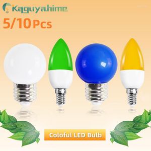 Kaguyahime 5/10 pièces LED E14 E27 3W couleur ampoule rouge vert clair bleu chaud jaune Orange rose violet décoration lampe à économie d'énergie