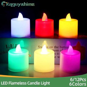 Kaguyahime 6/12pcs LED Candle Electronic Confession Props Decoración de bodas Creative Small Wax Plastic Light HKD230812