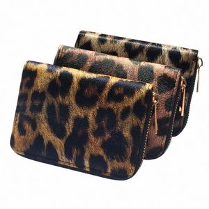 Kandra nouveau Fi portefeuilles courts pour femmes imprimé léopard en cuir petit sac à main avec fermeture éclair porte-carte porte-monnaie de haute qualité j416 #