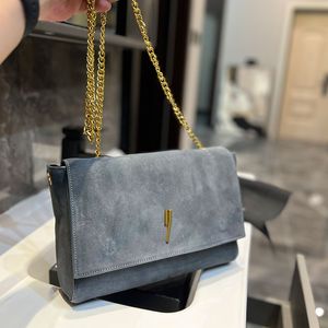 Kate Bolsos de doble cara Flap Chain Messenger Bag Bolso de hombro para mujer Suede Metal Carta Accesorios Lady Gran capacidad Cross Body Purse Hasp Wallet