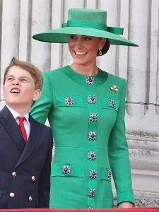 Kate Middleton Princesse Pardessus Manteau Noir Vert Bouton vintage Élégant Doux Bureau De Luxe Vintage Gentlewoman Coupe-Vent