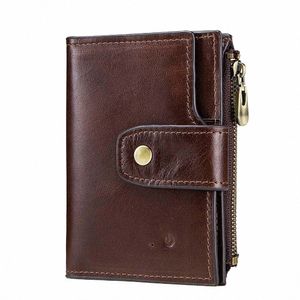 Kavis RFID Hombres Cartera inteligente Cuero genuino con alarma GPS Bluetooth Tracker Titular de la tarjeta masculina Monedero Carteras de diseño de alta calidad D1Dt #