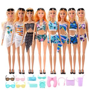 Kawaii 28 Items /Lot Doll Accessories 30 CM Summer Kids Toys Mini Bikini Lover Wear Female Male Clothes For Barbie Ken DIY Game