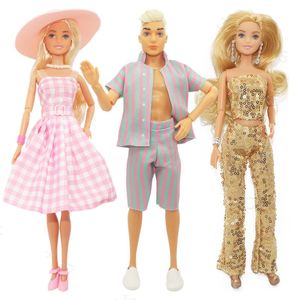 Kawaii 8 Items /Set Fashion Doll Dress Kids Toys Lover Wear Free Shipping Dolly Accessories For Barbie Ken DIY Children Game