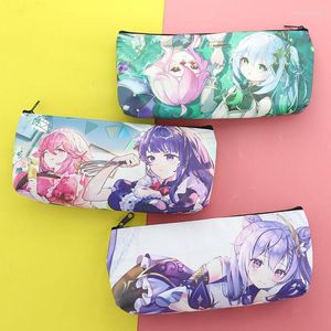 Kawaii Genshin Impact Anime Crayon Sacs Étudiant Fournitures Stationnaire Cas Étude Bureau Sustationery Zhongli