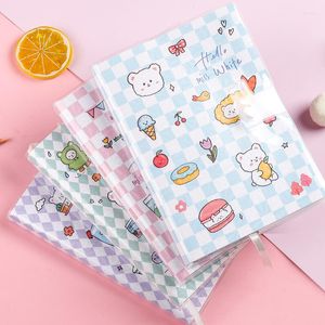 Cuaderno Kawaii Hello Miss White Line/dot, 224 páginas, bonito planificador diario semanal, cuaderno de bocetos, libro de cuentas de mano encantador