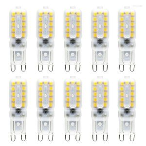 Kawatik 10PCS G9 Reemplace la bombilla LED 220V 2.5W Blanco cálido Durable Brillante Regulable