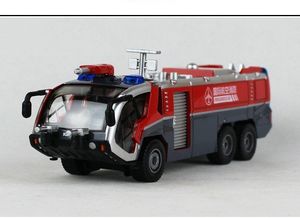 KDW Juguete de modelo de coche de aleación fundida a presión, camión de bomberos con cañones de agua de aeropuerto con luces de sonido extraíbles, escala 1:50, para adorno, regalo de cumpleaños para niños de Navidad, coleccionismo, 2-1