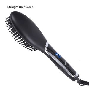Kemei peigne lisseenner cheveux électriques coiffure curler curler humide sèche utilise le chauffage des cheveux peigne pour les cheveux raies peigne 240408
