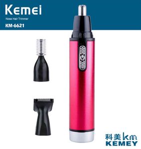 Kemei KM-6621 3 en 1 batería para nariz y orejas, recortador de pelo para patillas, recortador de cejas para hombres y mujeres 5760457