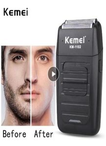 Kemei KM1102 rasoir sans fil Rechargeable pour hommes double lame alternative barbe rasoir soins du visage multifonction forte tondeuse 1733508