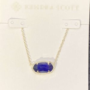 Kendrascott Collar Collar con colgante Diseñador Kendras Scotts Estilo K Collar de piedra de ojo de gato azul de corte minimalista y moderno para mujer