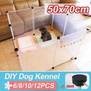 chenils stylos 12 PCS Pet Chien Clôtures Parc Pliable DIY Librement Combiné Multi-fonctionnel Chien Cage Chien Chenil Maison Exercice Formation Jouer 220912