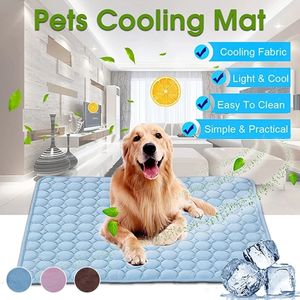 Chenils stylos tapis de chien refroidissement été Pad pour chiens chat couverture canapé respirant lit pour animaux de compagnie lavable petite moyenne grande voiture 230915