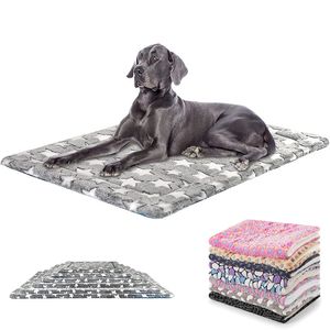 Kennels Pens Couverture polaire pour chien lavable en machine Tapis de lit pour animaux de compagnie Doux et chaud Cage de chat Sommeil pour chenil Coussin de caisse Grands chiens 231124