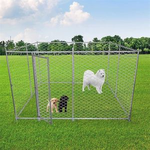 kennels pens Foldable Metal Dog Kennel Puppy Playpen Without Water-Resistant Cover Heavy Duty Outdoor Cage for Large Dogs with Lockable 220912