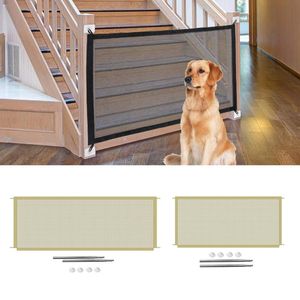 Chenils stylos clôture ingénieuse pour chien en maille pour intérieur extérieur grand porte pour animaux de compagnie garde de sécurité rétractable pliable enfant en bas âge isolation d'escalier