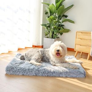 Chenils stylos peluche grand chien lit tapis de couchage mousse à mémoire de forme animal orthopédique lavable coussin anti-dérapant matière pour chats chiens fournitures