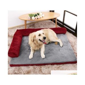 Chenils stylos S/M/L/XL taille luxe grand chien lit canapé chat coussin pour animaux de compagnie pour gros chiens lavable nid Teddy chiot tapis chenil carré pilule Otjkg