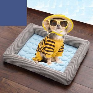 chenils stylos Summer Cool Dog Bed Mat Crate Pad Anti Slip Mattress Washable for Large Medium Small Pets Sleeping Accessoires Dog Cat Bed 230625