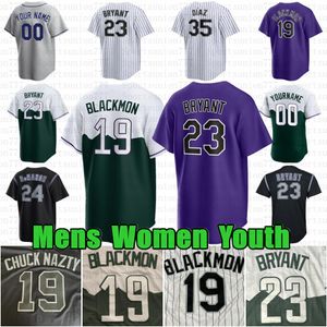 Custom Charlie Blackmon 23 Kris Bryant Baseball Jersey Todd Helton Kyle Freeland Ezequiel Tovar Nolan Jones Larry Walker Ryan McMahon Elias Diaz Marquez Jake Cave