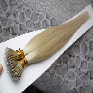 Extensions pré-collées de cheveux humains à la kératine Nano Tip Hair 100 G par paquet Nano Ring Extensions de cheveux 100% Remy Extensions de micro-perles 100s