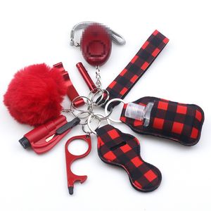 Porte-clés 10pcs alarme de sécurité personnelle auto-défense porte-clés ensemble multifonction porte-clés sécurité de la fille auto-protection garde cadeau hjkju 230320