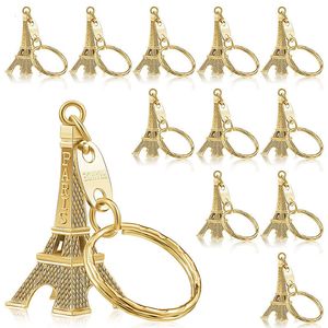 Anillos clave 50pcs Paris Eiffel Tower Shape Keychain Novelty Gadget Souvenir regalo de Navidad 230320