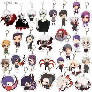 Anneaux clés Anime Tokyo Ghoul Kaneki Ken Keychain Cosplay Acrylique Key Chain Pendant Keyring Propl231222