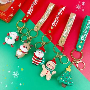 Porte-clés cadeaux de noël en Silicone, arbre bonhomme de neige, accessoires pendentif poupée à colle douce, bijoux mignons 231117