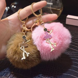 Key Rings Creative Ballet Actor Serve Women's Bag Car Keyring Pendant Gift Designer Keychain G230525