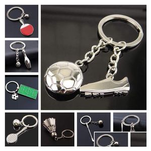 Porte-clés Creative Metal Soccer Shoes Keychain Team Small Gift Car Pendant Keychains Mix Order 20 Pieces A Lot Drop Delivery Jewelry Dhlhi