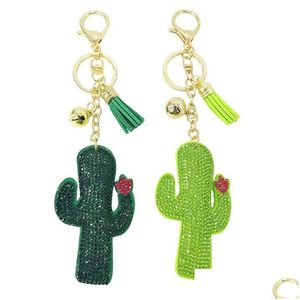 Llaveros Mujeres creativas Cactus Rainbow Cloud Colgante Diy Plant Tassel Bag Llavero Accesorios de moda Drop Delivery Jewelry