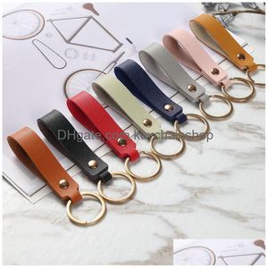 Porte-clés Mode Pu Cuir Porte-clés Sangle Lanière Taille Portefeuille Porte-clés Porte-clés De Voiture Bijoux Cadeau Drop Livraison Dhnwm