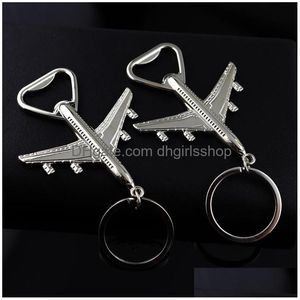 Porte-clés Ouvre-bouteille d'avion en métal Porte-clés Modèle d'avion Ouvre-bière d'été Porte-clés Porte-clés Cuisine Bar Outils à main Will et Sandy Dhmtk